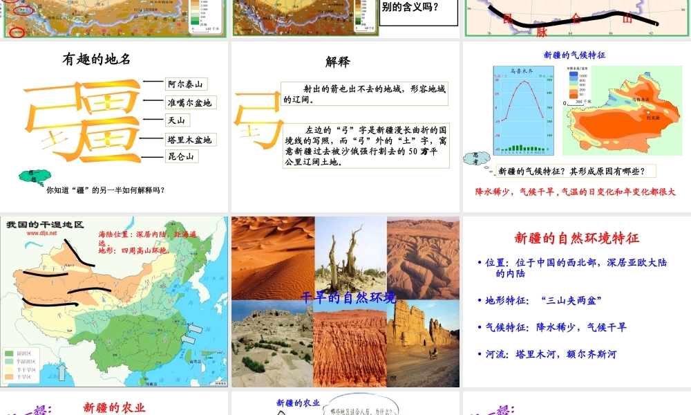 八年级地理下册 第三章 第四节 天山南北——新疆维吾尔自治区课件 湘教版
