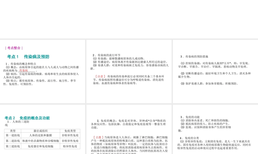 八年级生物 专题七 健康地生活复习课件 （新版）济南版-（新版）济南级全册生物课件