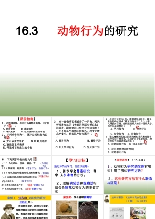 八年级生物上册 16.3《动物行为的研究》课件2 （新版）北师大版-（新版）北师大版初中八年级上册生物课件