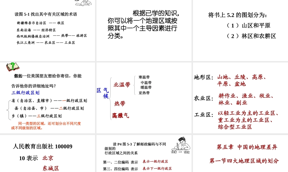 八年级地理下册 第五章 中国的地理差异 第2课时 四大地理区域划分课件 （新版）新人教版