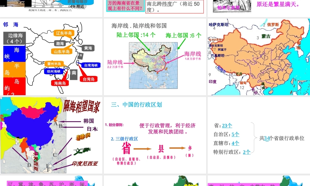八年级地理下册 中国行政区划和居民复习课件 商务星球版-商务星球版初中八年级下册地理课件