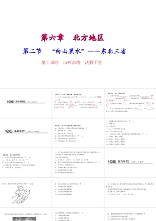 八年级地理下册 第六章 第二节 白山黑水 东北三省（第1课时）习题课件 （新版）新人教版-（新版）新人教版初中八年级下册地理课件