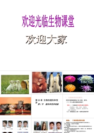 八年级生物上册  生物的遗传必变异现象课件 （新版）北师大版-（新版）北师大级上册生物课件