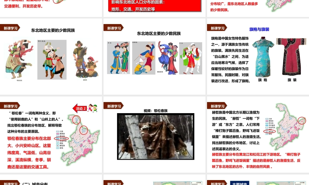 八年级地理下册 第六章 第二节 东北地区的人口与城市分布课件 （新版）湘教版