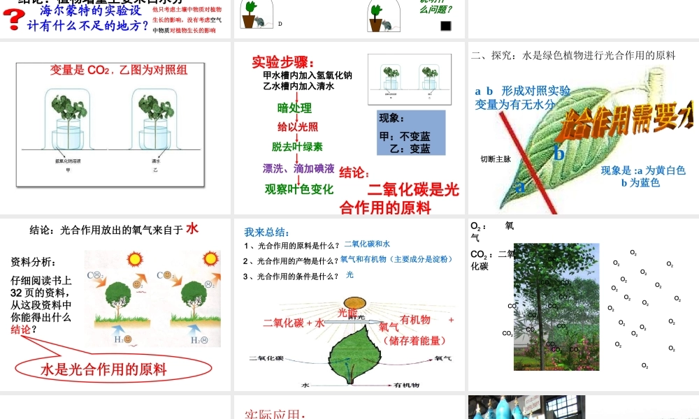 八年级生物上册 3.3.2 光合作用的原料课件 （新版）冀教版-（新版）冀教级上册生物课件