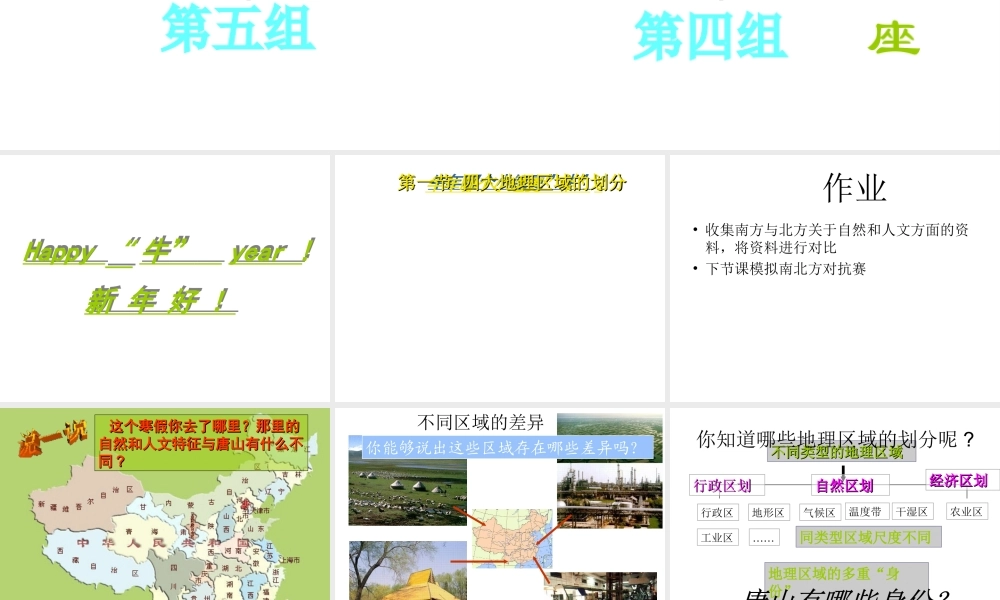 八年级地理下册 第五章 中国地理差异——四大地理区域划分课件 （新版）新人教版-（新版）新人教版初中八年级下册地理课件