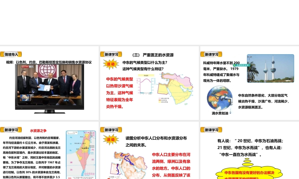 八年级地理下册 第六章 第二节 中东（第2课时）课件 中图版