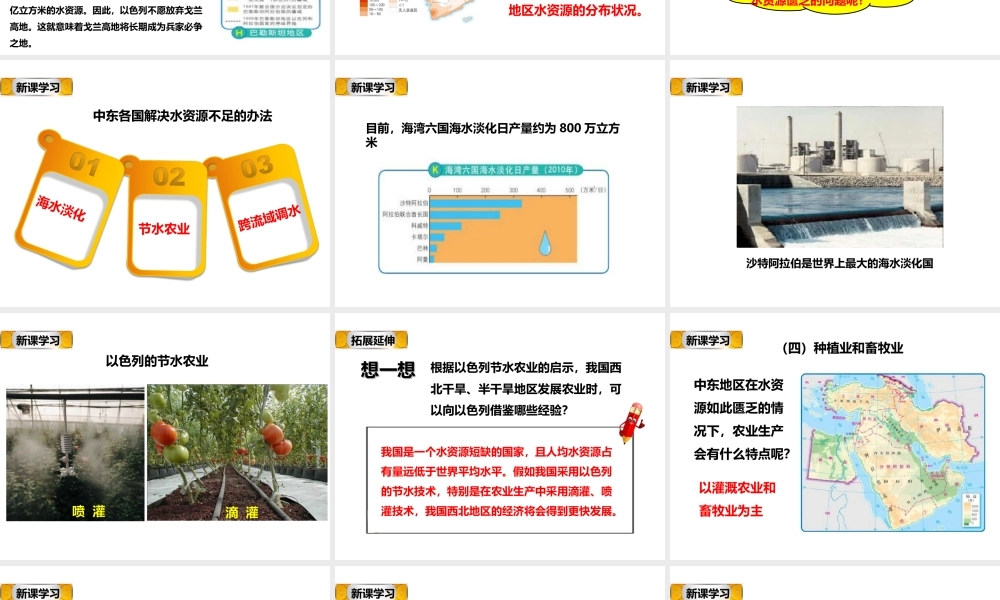 八年级地理下册 第六章 第二节 中东（第2课时）课件 中图版