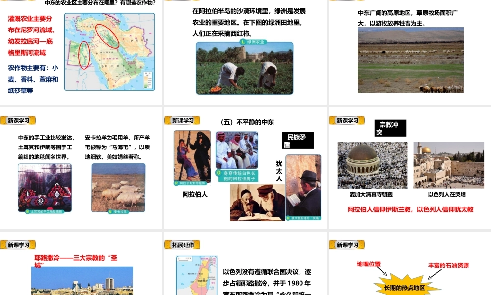 八年级地理下册 第六章 第二节 中东（第2课时）课件 中图版