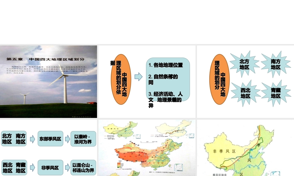 八年级地理下册 第五章中国四大地理区域划分课件 （新版）商务星球版-（新版）商务星球版初中八年级下册地理课件