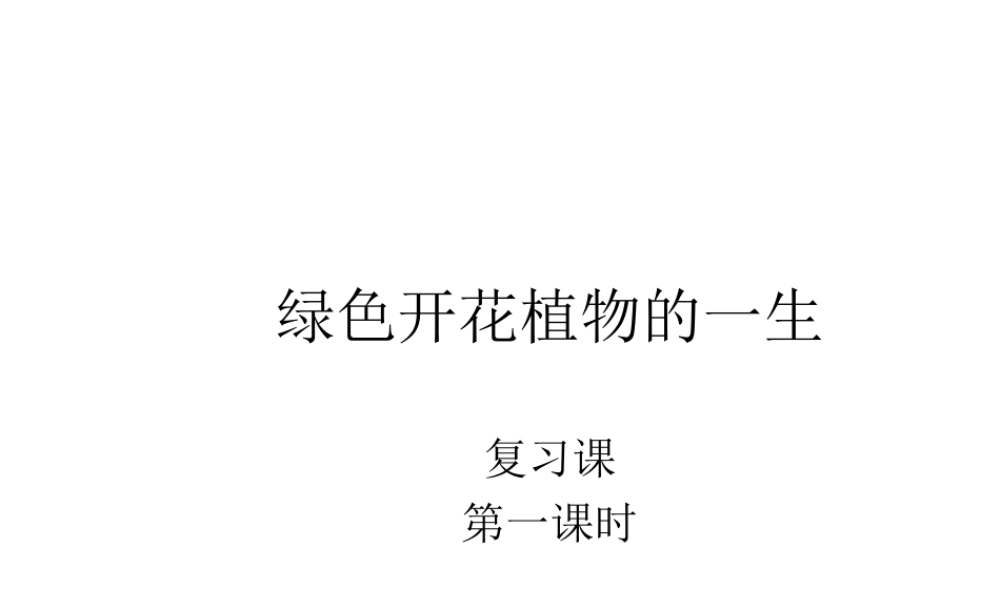 八年级生物上册 4.1 绿色开花植物的一生复习（第1课时）课件 （新版）济南版