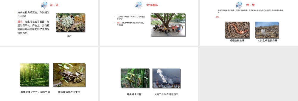 八年级生物上册 1.1.2 生物与环境的相互影响（第2课时）课件 （新版）新人教版-（新版）新人教级上册生物课件