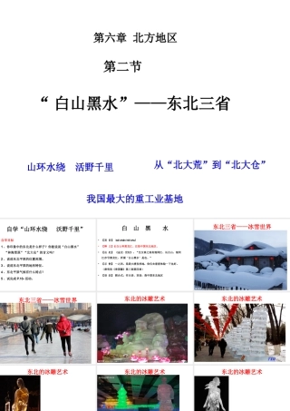 八年级地理下册 第六章 第二节“白山黑水”——东北三省课件 （新版）新人教版