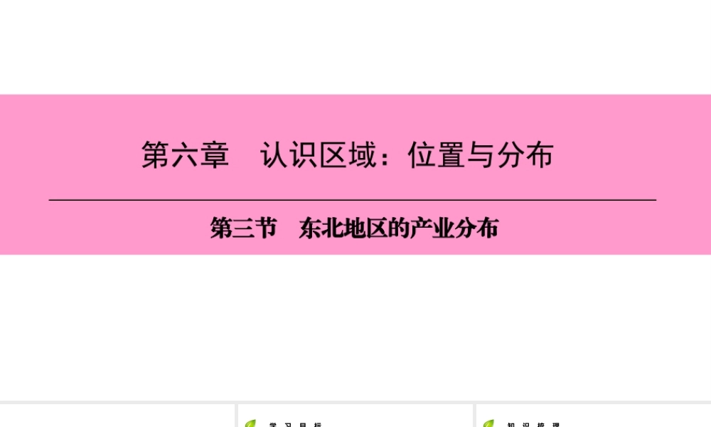 八年级地理下册 第六章 第三节 东北地区的产业分布复习课件 （新版）湘教版-（新版）湘教版初中八年级下册地理课件