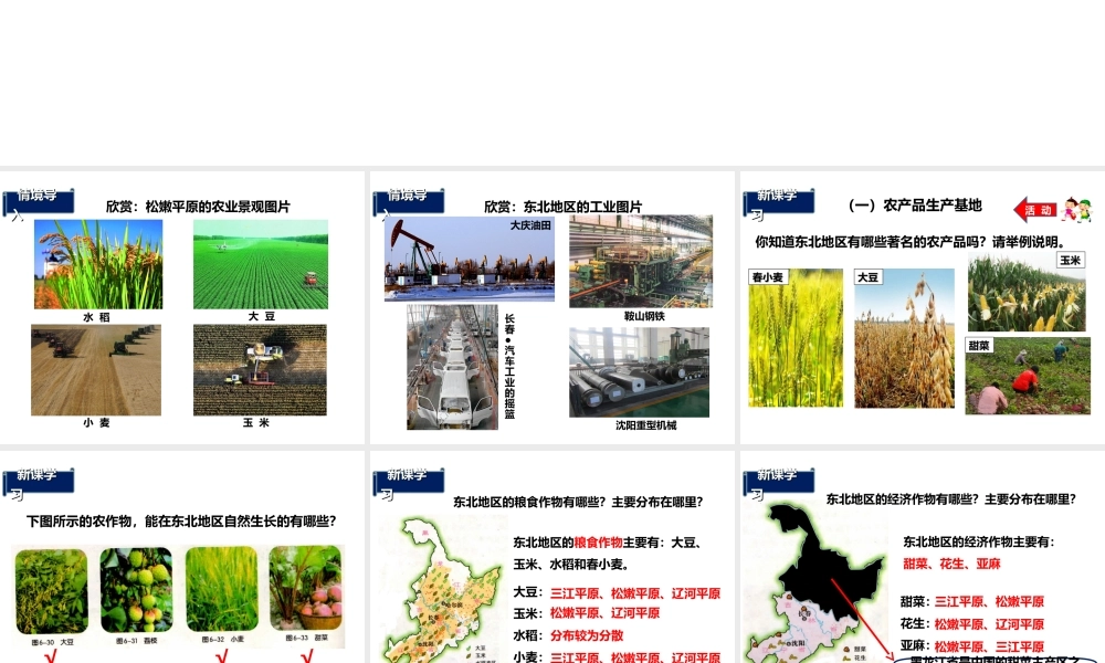 八年级地理下册 第六章 第三节 东北地区的产业分布课件 （新版）湘教版