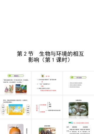 八年级生物上册 1.1.2《生物与环境的相互影响》（第1课时）课件2 （新版）新人教版-（新版）新人教级上册生物课件