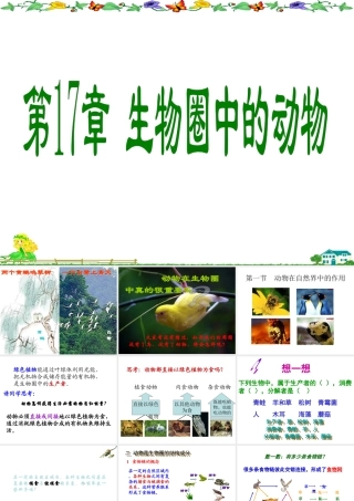 八年级生物上册 17.1《动物在生物圈中的作用》课件3 （新版）北师大版-（新版）北师大版初中八年级上册生物课件