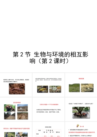 八年级生物上册 1.1.2《生物与环境的相互影响》（第2课时）课件2 （新版）新人教版-（新版）新人教版初中八年级上册生物课件