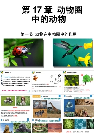 八年级生物上册 17.1《动物在生物圈中的作用》课件5 （新版）北师大版-（新版）北师大版初中八年级上册生物课件