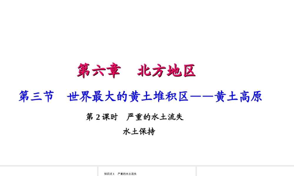 八年级地理下册 第六章 第三节 世界最大的黄土堆积区 黄土高原（第2课时）习题课件 （新版）新人教版-（新版）新人教版初中八年级下册地理课件