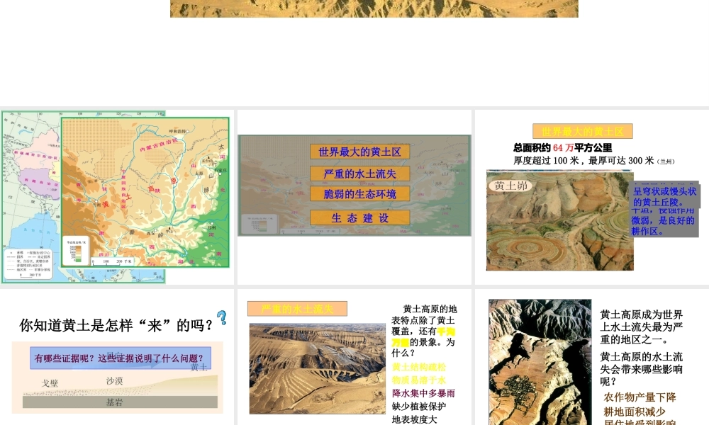 八年级地理下册 第六章 第三节 世界最大的黄土堆积区──黄土高原课件2 （新版）新人教版-（新版）新人教版初中八年级下册地理课件