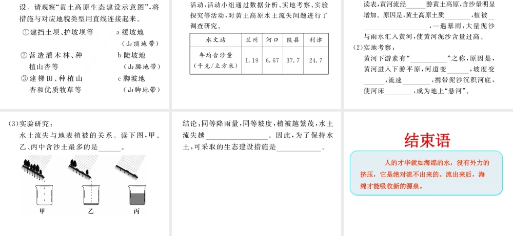 八年级地理下册 第六章 第三节 世界最大的黄土堆积区----黄土高原（第2课时）课件 （新版）新人教版-（新版）新人教版初中八年级下册地理课件