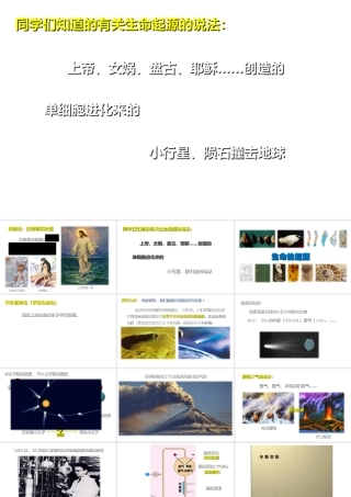 八年级生物上册 12.1 生命的起源教学课件 （新版）北京版-北京版初中八年级上册生物课件