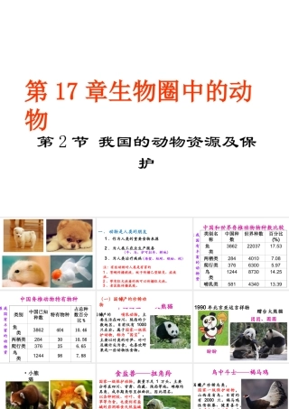 八年级生物上册 17.2《我国的动物资源及其保护》课件3 （新版）北师大版-（新版）北师大级上册生物课件