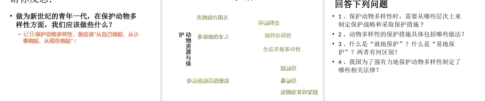 八年级生物上册 17.3 我国动物资源的保护课件 北师大版