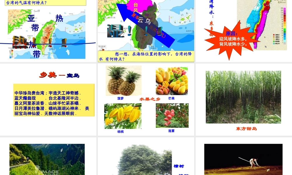 八年级地理下册 第六章 第三节《祖国的神圣领土—台湾省》课件 新人教版