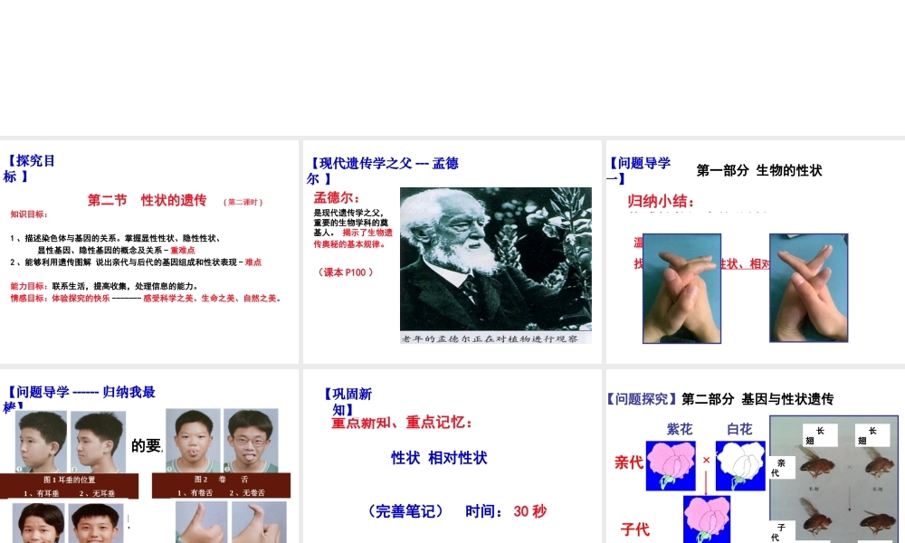 八年级生物上册 4.4.2 性状的遗传课件（1）（新版）济南版-（新版）济南级上册生物课件