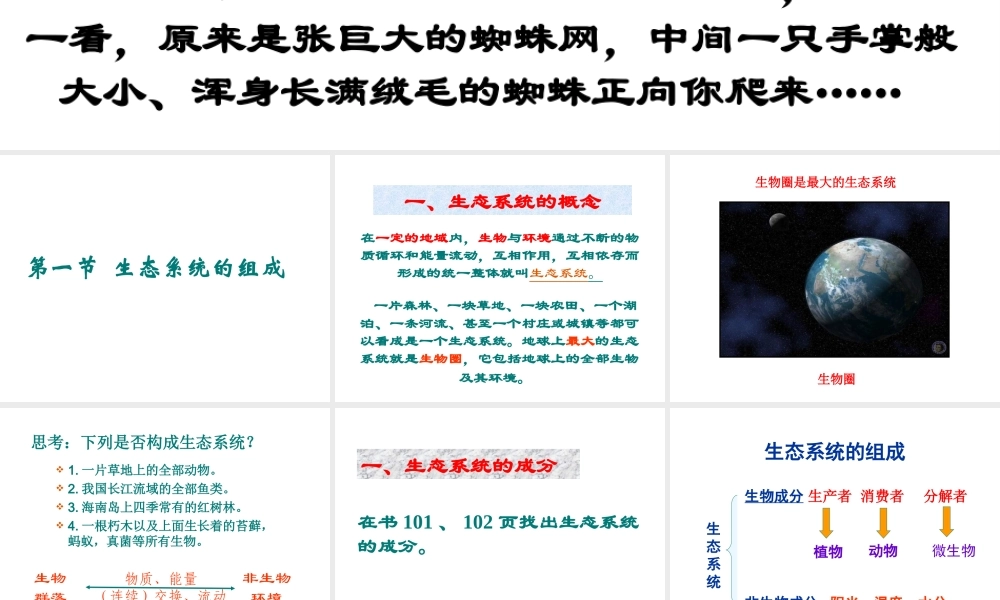 八年级生物上册 19.1 生物生态系统的组成课件 （新版）苏教版-（新版）苏教级上册生物课件