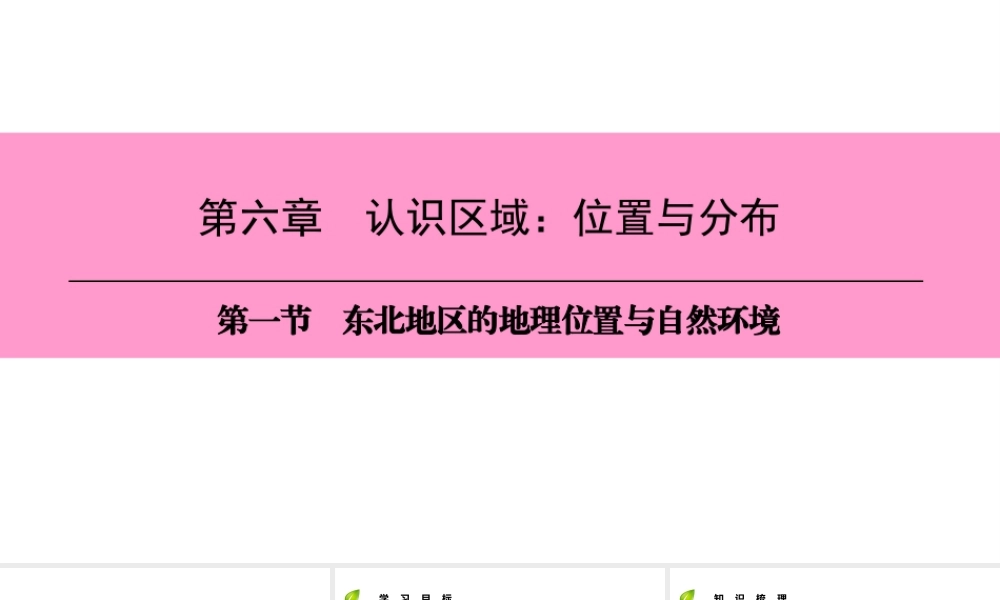 八年级地理下册 第六章 第一节 东北地区的地理位置与自然环境复习课件 （新版）湘教版-（新版）湘教版初中八年级下册地理课件