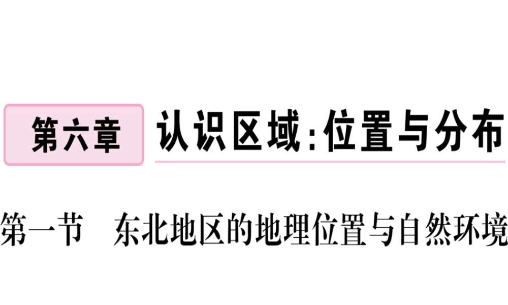 八年级地理下册 第六章 第一节 东北地区的地理位置与自然环境习题课件 （新版）湘教版-（新版）湘教版初中八年级下册地理课件