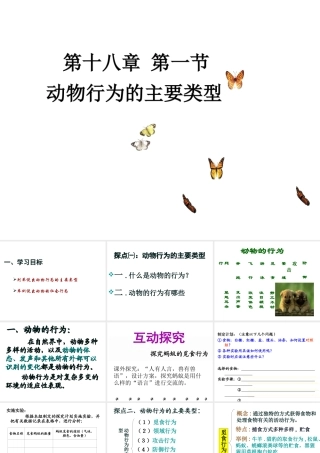 八年级生物上册 18.1动物行为的主要类型课件 （新版）苏教版-（新版）苏教版初中八年级上册生物课件
