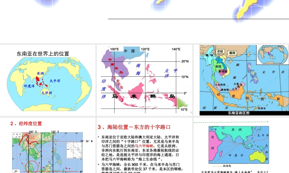 八年级地理下册 第六章 第一节 东南亚课件1 中图版-中图版初中八年级下册地理课件