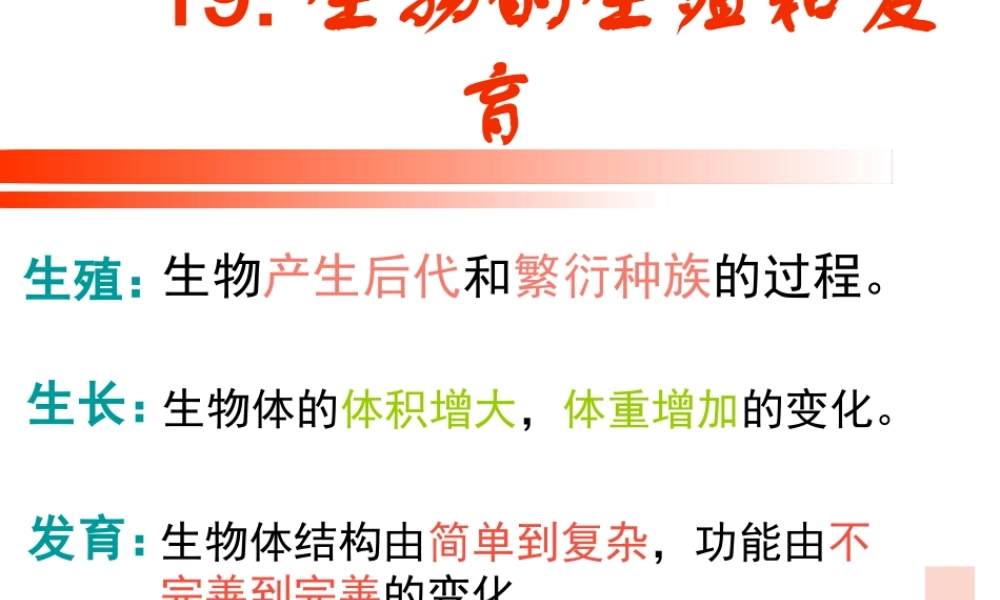 八年级生物上册 19.1《人的生殖和发育》课件3 （新版）北师大版-（新版）北师大级上册生物课件
