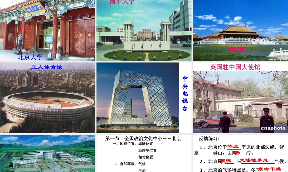 八年级地理下册 第六章 第一节《全国政治文化中心—北京》课件 新人教版