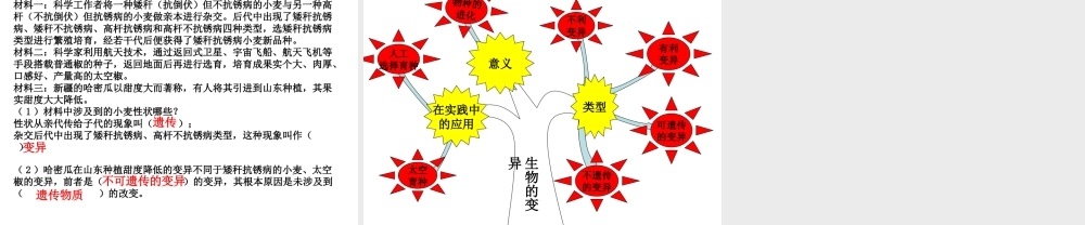 八年级生物上册 4.4.4《生物的变异》课件3 （新版）济南版-（新版）济南级上册生物课件