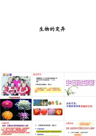 八年级生物上册 4.4.4《生物的变异》课件3 （新版）济南版-（新版）济南级上册生物课件