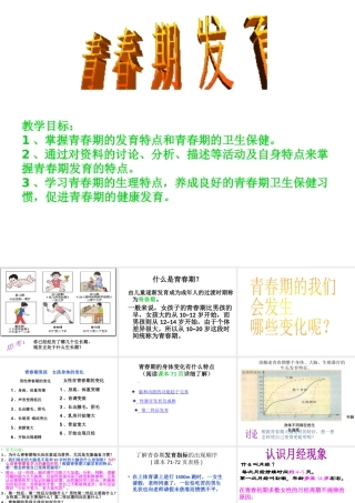 八年级生物上册 19.1 人的生殖和发育-青春期（第2课时）课件 北师大版