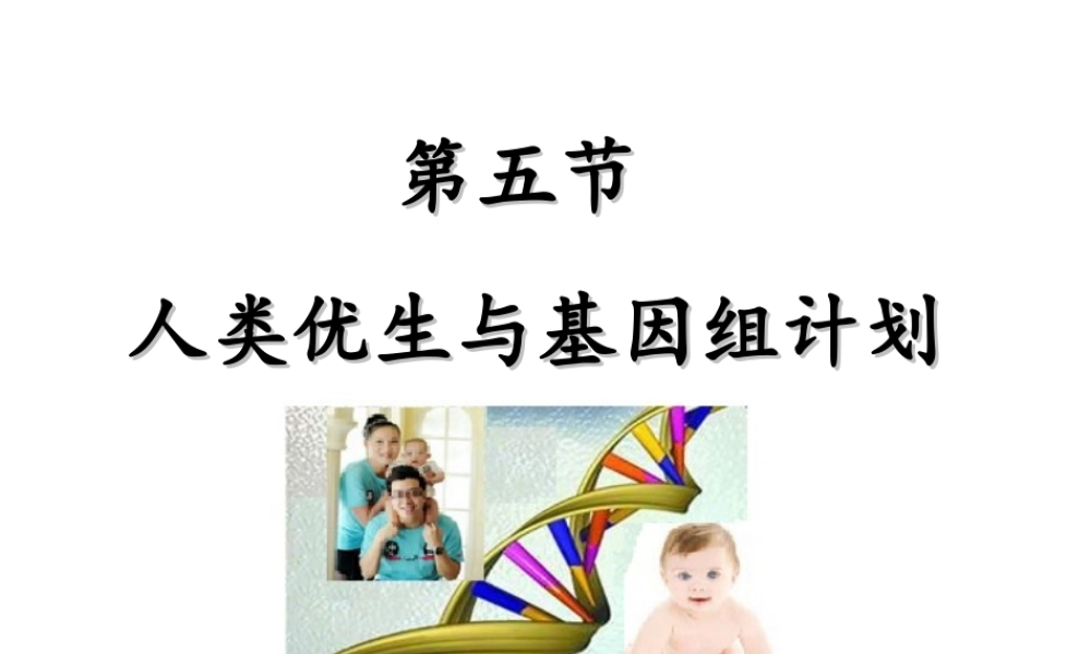 八年级生物上册 4.5 人类优生与基因组计划课件 （新版）济南版