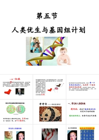 八年级生物上册 4.5 人类优生与基因组计划课件 （新版）济南版