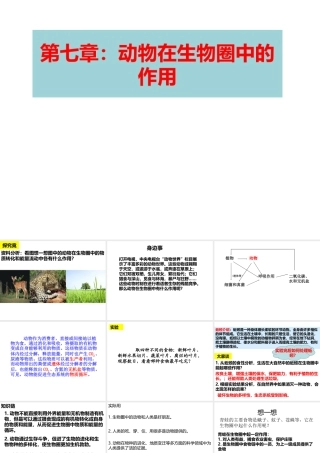 八年级生物上册 4.7《动物在生物圈中的作用》课件1 冀教版