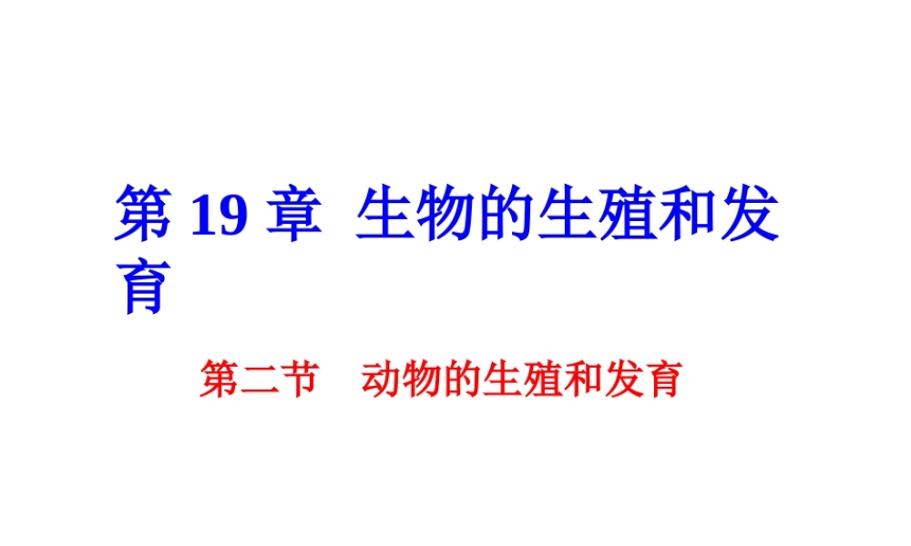 八年级生物上册 19.2《动物的生殖和发育》课件2 （新版）北师大版-（新版）北师大版初中八年级上册生物课件