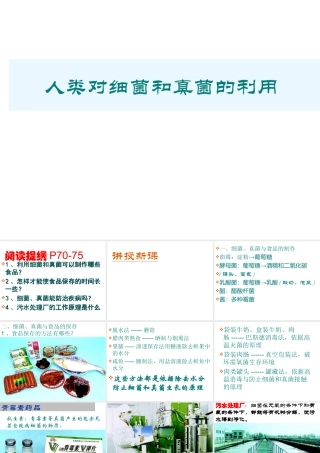 八年级生物上册 5.2 人类对细菌和真菌的利用课件1 新人教版
