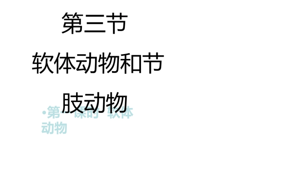 八年级生物上册 5.1.3 软体动物和节肢动物（第1课时）教学课件 （新版）新人教版-（新版）新人教版初中八年级上册生物课件