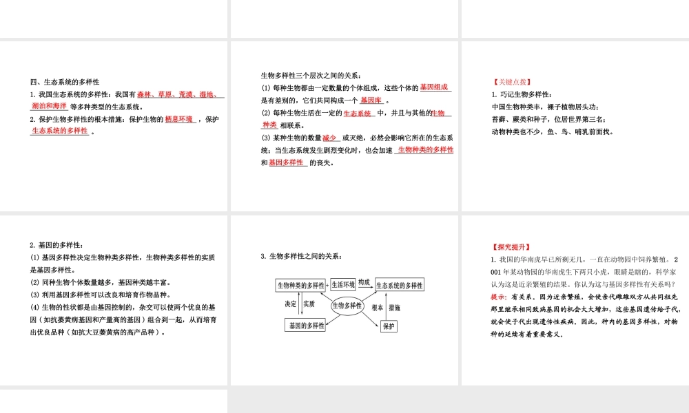 八年级生物上册 6.2 认识生物的多样性课件 （新版）新人教版
