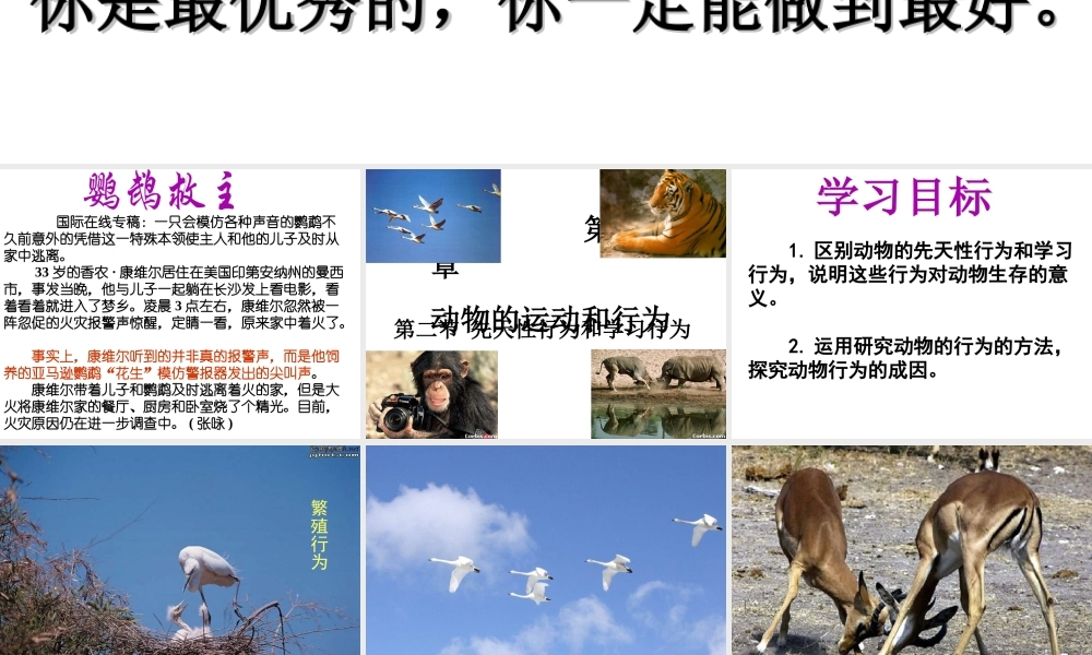 八年级生物上册 5.2.2 动物的先天性行为和学习行为课件 （新版）新人教版-（新版）新人教版初中八年级上册生物课件