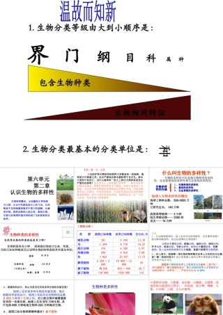 八年级生物上册 6.2《认识生物的多样性》课件1 （新版）新人教版-（新版）新人教版初中八年级上册生物课件